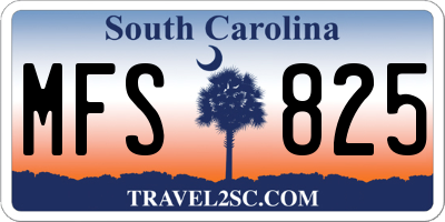 SC license plate MFS825