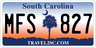 SC license plate MFS827