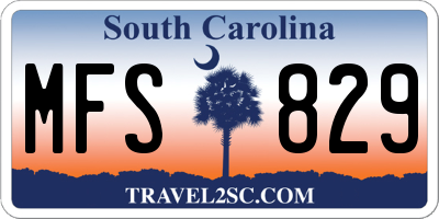 SC license plate MFS829
