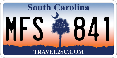 SC license plate MFS841