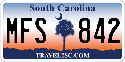 SC license plate MFS842