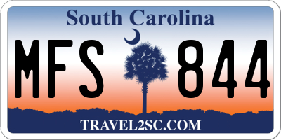 SC license plate MFS844