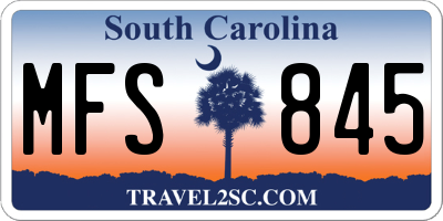 SC license plate MFS845