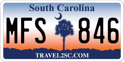 SC license plate MFS846