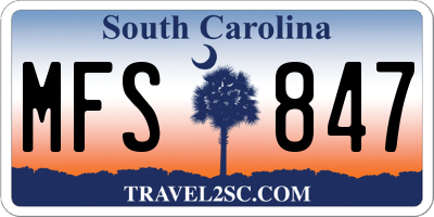 SC license plate MFS847