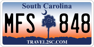SC license plate MFS848