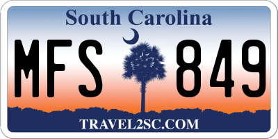 SC license plate MFS849