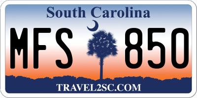 SC license plate MFS850