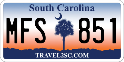 SC license plate MFS851