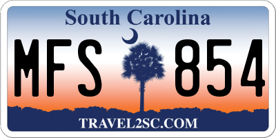 SC license plate MFS854