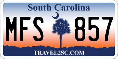 SC license plate MFS857
