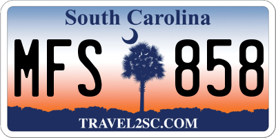 SC license plate MFS858