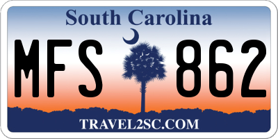 SC license plate MFS862