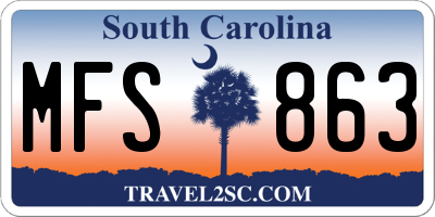SC license plate MFS863