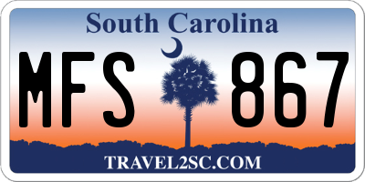SC license plate MFS867