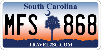 SC license plate MFS868