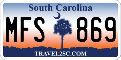 SC license plate MFS869