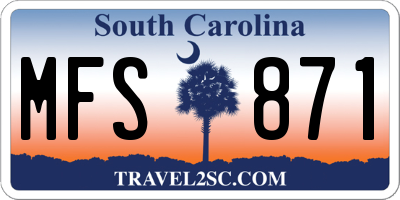 SC license plate MFS871