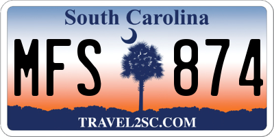 SC license plate MFS874