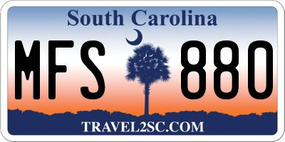 SC license plate MFS880