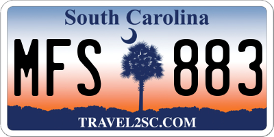 SC license plate MFS883
