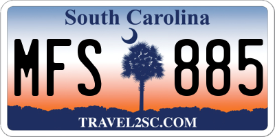 SC license plate MFS885