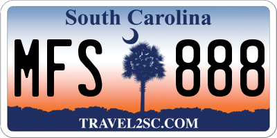 SC license plate MFS888