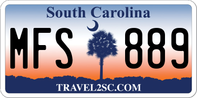 SC license plate MFS889