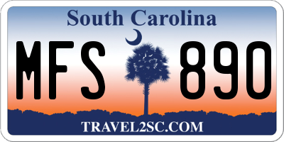 SC license plate MFS890