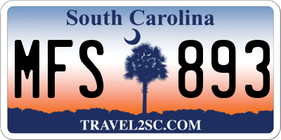 SC license plate MFS893