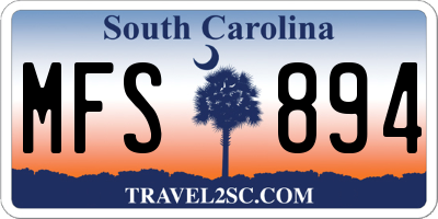 SC license plate MFS894