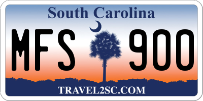 SC license plate MFS900