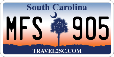 SC license plate MFS905