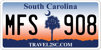 SC license plate MFS908