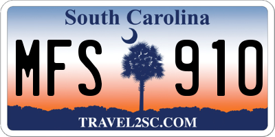 SC license plate MFS910