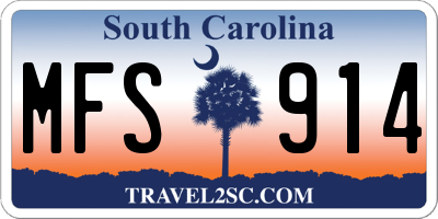 SC license plate MFS914