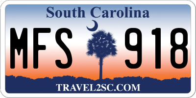 SC license plate MFS918