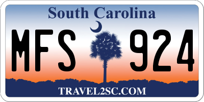 SC license plate MFS924
