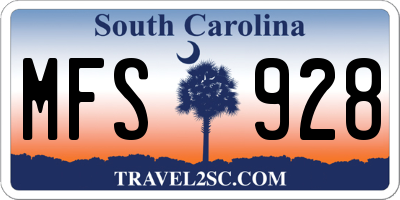 SC license plate MFS928