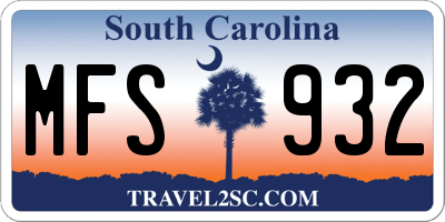 SC license plate MFS932