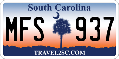 SC license plate MFS937