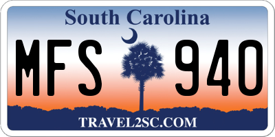 SC license plate MFS940