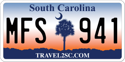 SC license plate MFS941