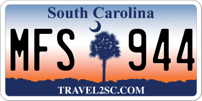 SC license plate MFS944