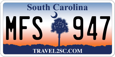 SC license plate MFS947