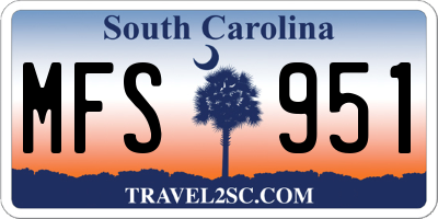 SC license plate MFS951