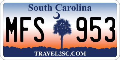 SC license plate MFS953