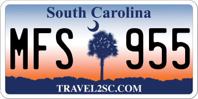 SC license plate MFS955