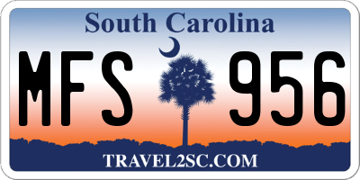 SC license plate MFS956