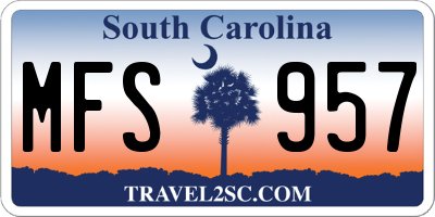 SC license plate MFS957